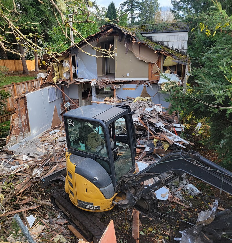 Home demolition in Vancouver Washington
